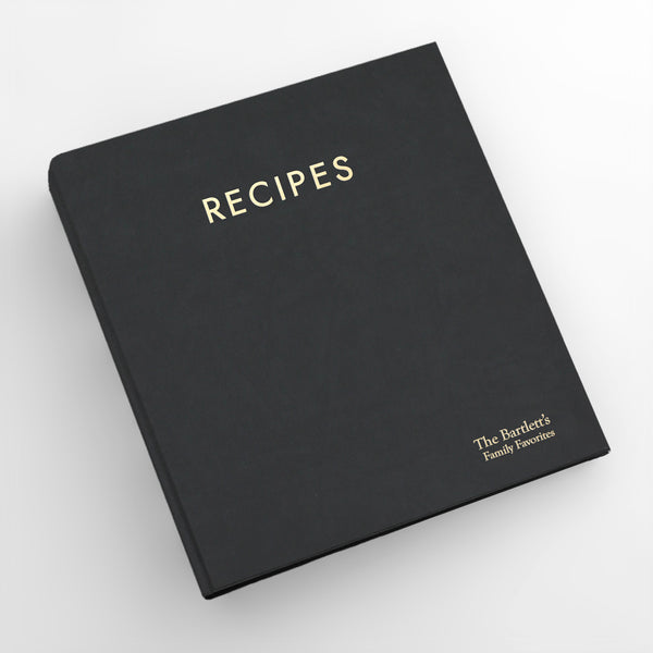 Recipe Journal Embossed with RECIPES covered with Natural Linen