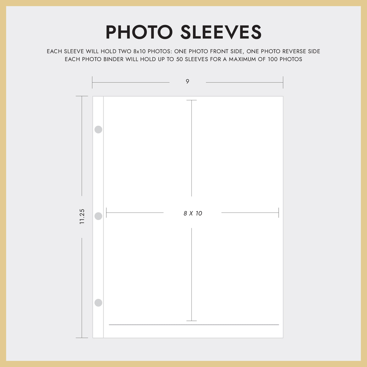 Large Photo Binder For 8x10 Photos | Cover: Light Brown Vegan Leather | Available Personalized