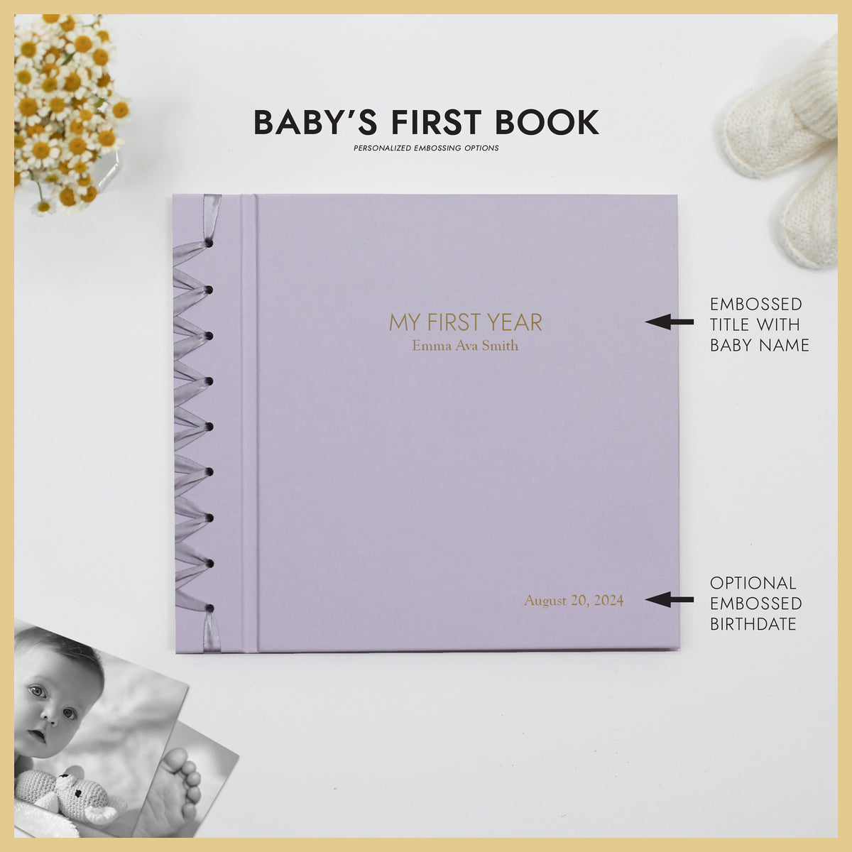 Baby&#39;s First Book | Cover: Lavender Cotton | Available Personalized