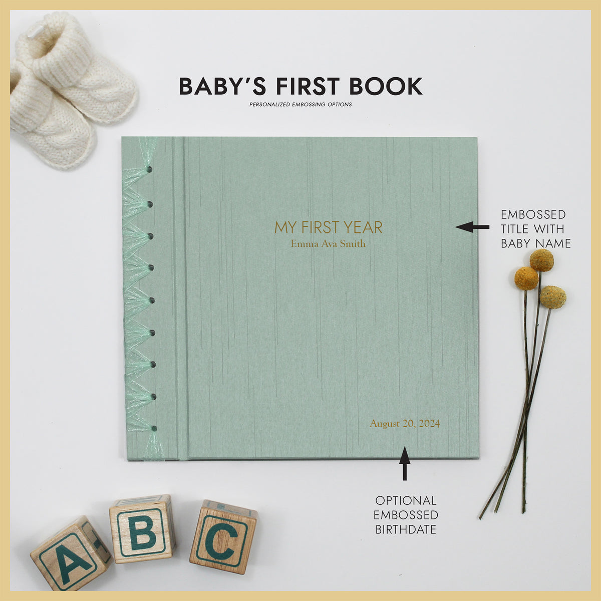 Baby&#39;s First Book | Cover: Misty Blue Silk | Available Personalized