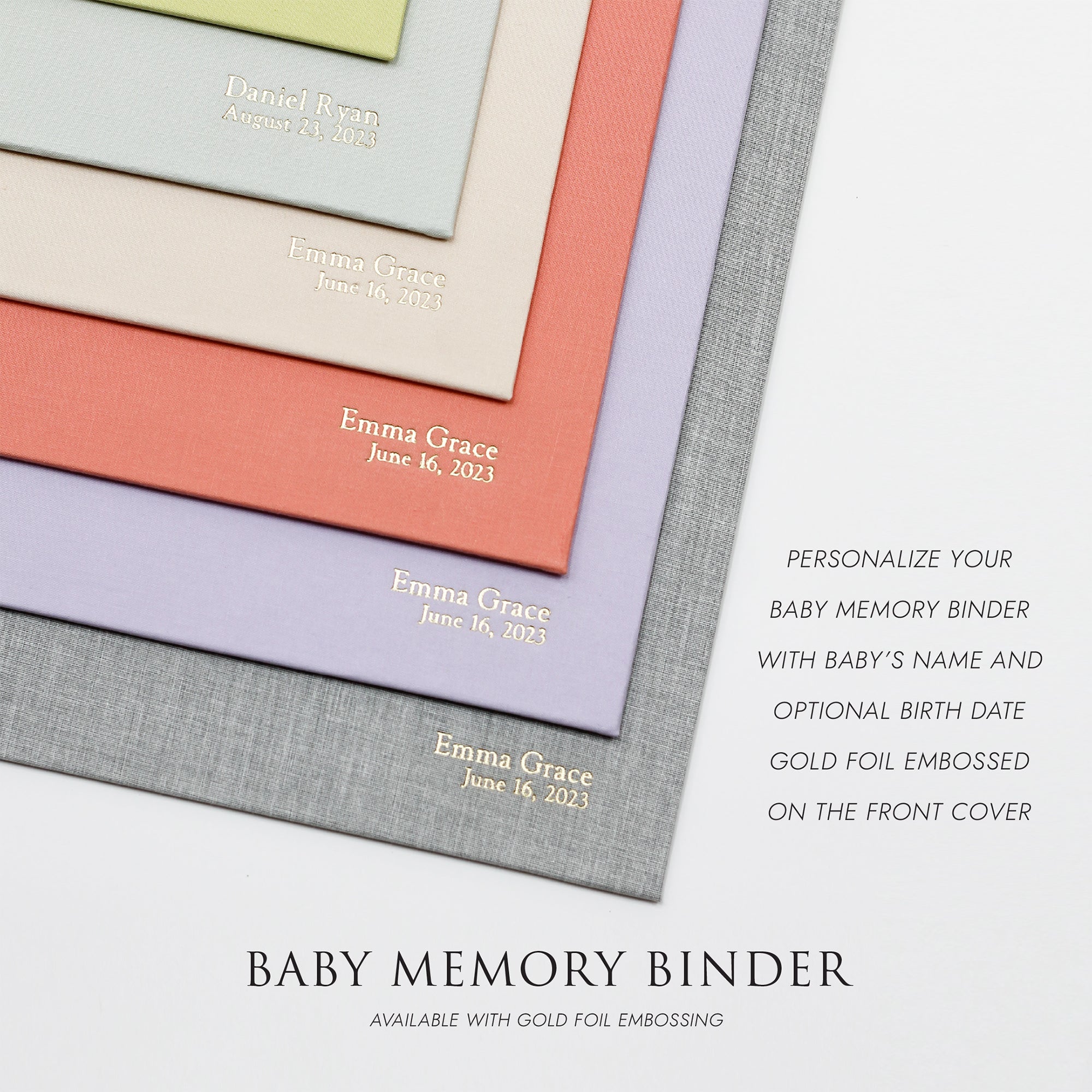 Personalized Baby Memory Binder, Cover: Ballet Pink Cotton
