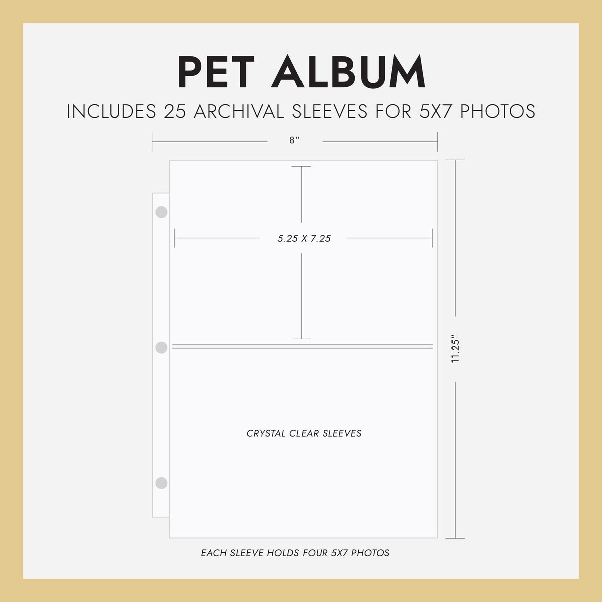 Pet Album with Light Brown Vegan Leather Cover