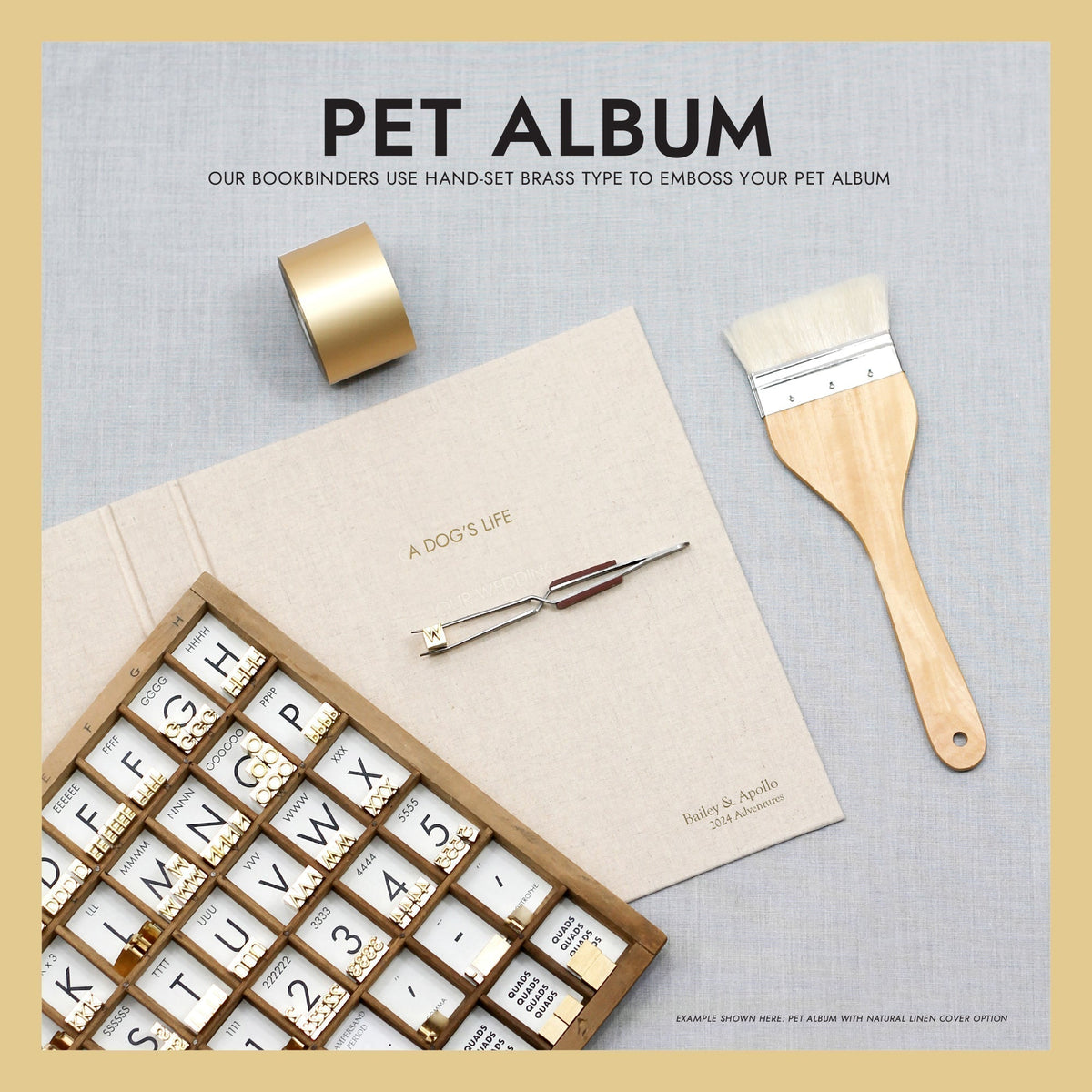 Pet Album with Light Brown Vegan Leather Cover