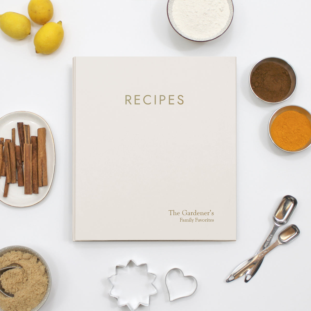 Recipe Journal Embossed with &quot;RECIPES&quot; covered with Pearl Leather