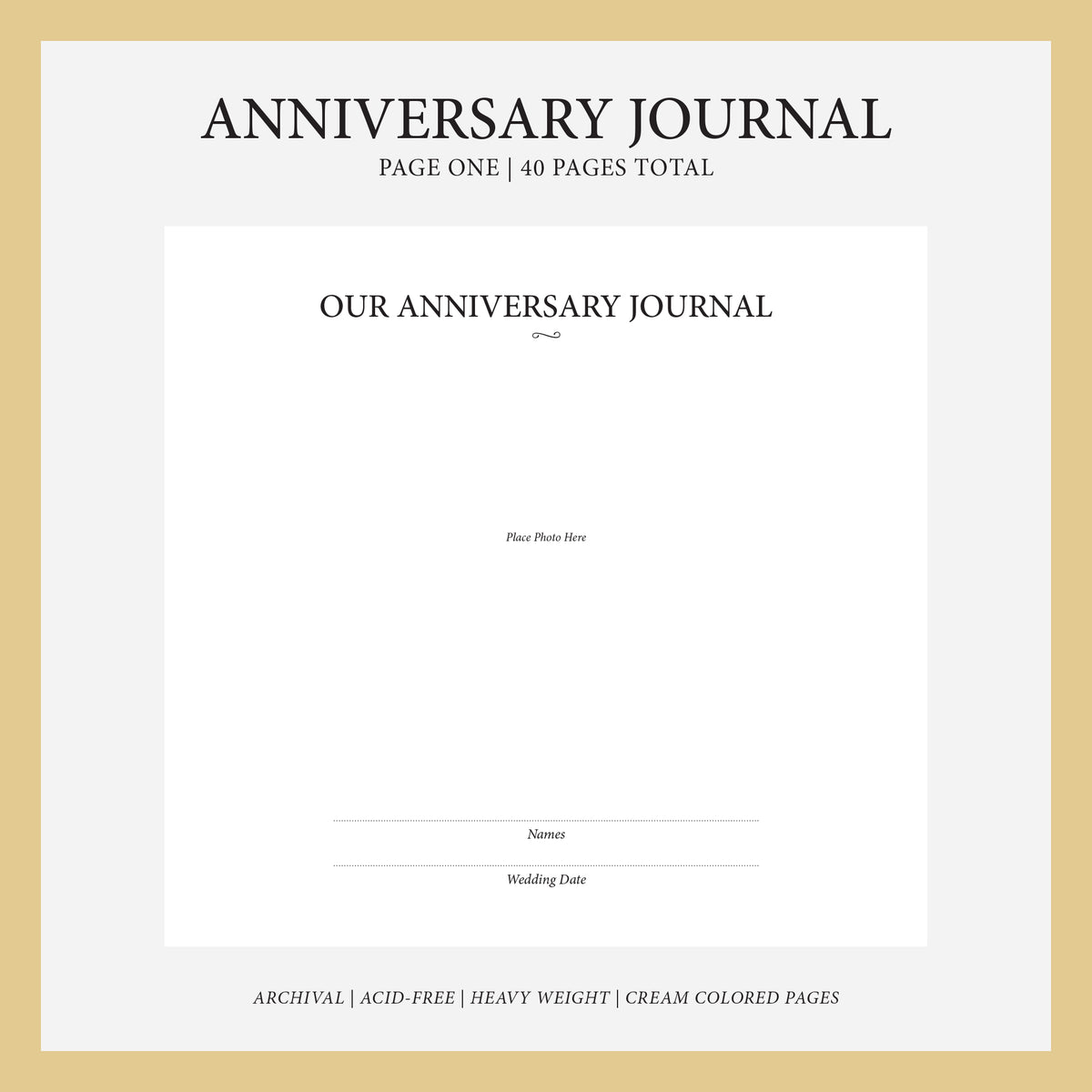 Anniversary Journal | Printed Cover: Playful | Available Personalized