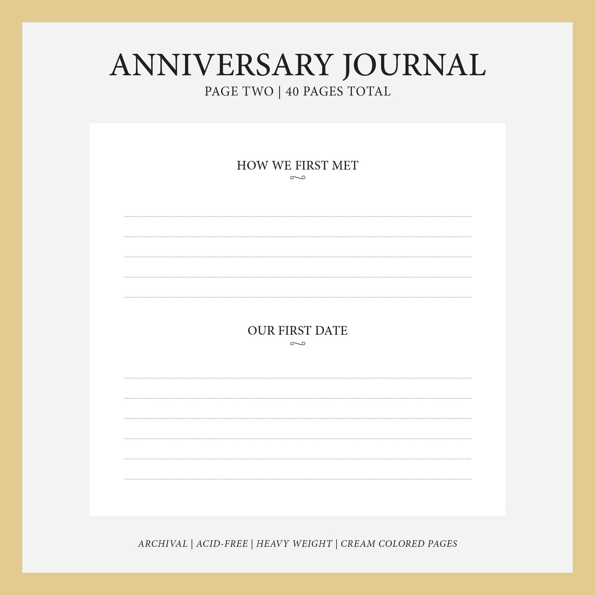 Anniversary Journal | Printed Cover: Playful | Available Personalized