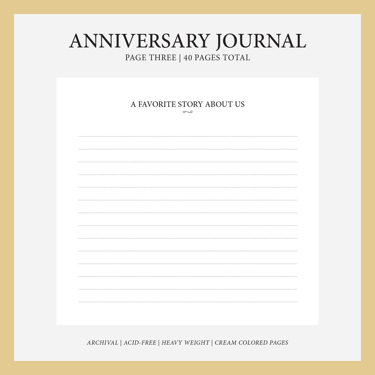 Anniversary Journal | Printed Cover: Playful | Available Personalized