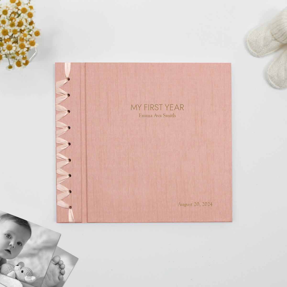 Baby&#39;s First Book | Cover: Pink Silk | Available Personalized