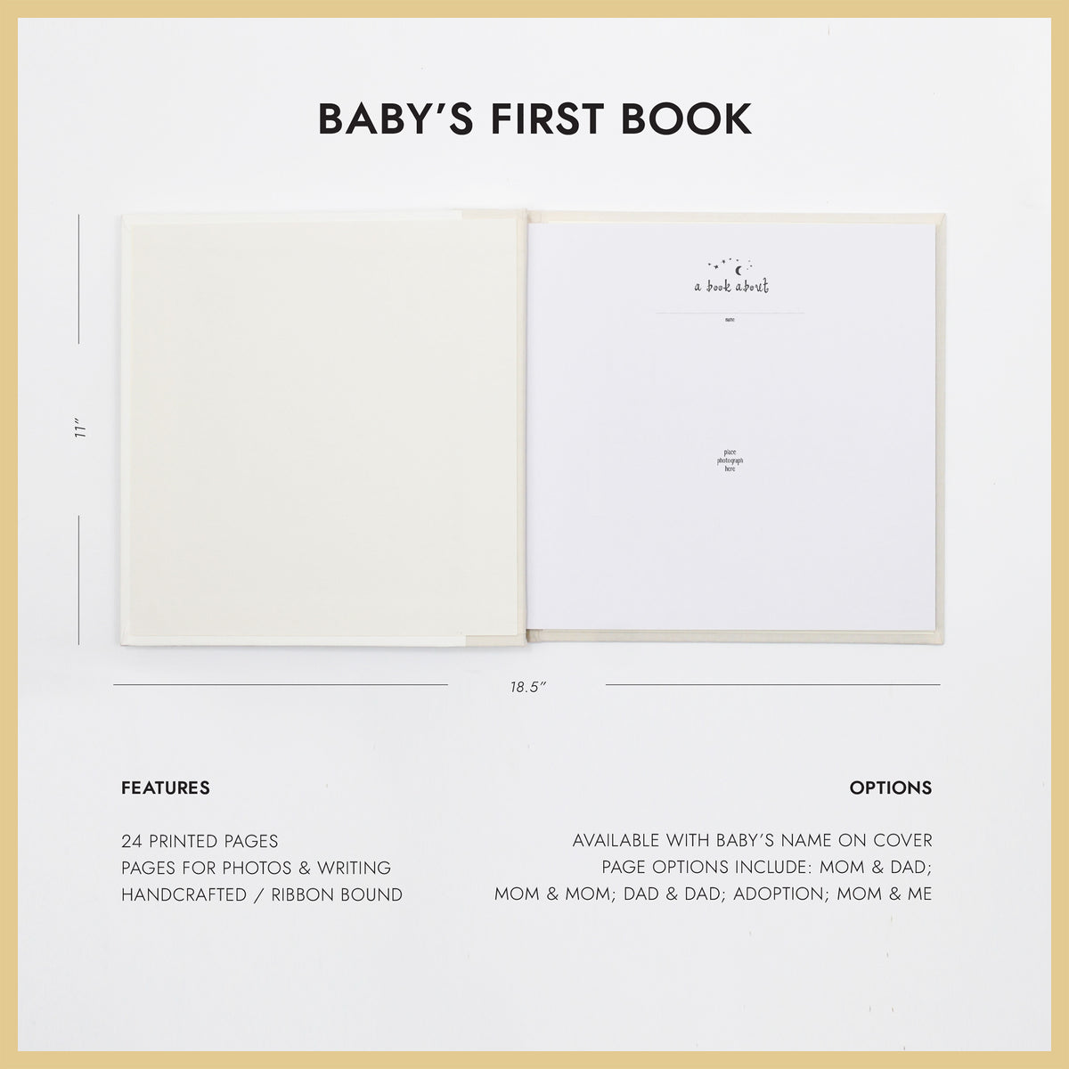 Baby&#39;s First Book | Printed Cover: Oh Baby Gray | Available Personalized