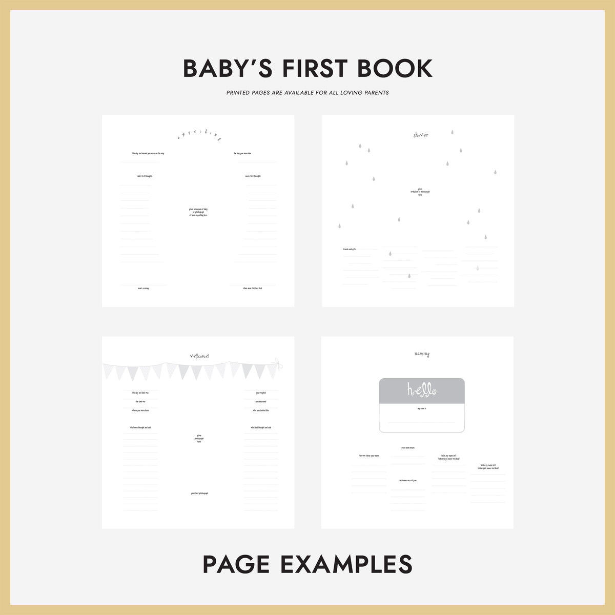 Baby&#39;s First Book | Cover: Dove Gray Linen | Available Personalized