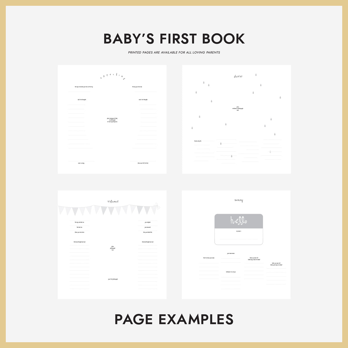 Baby&#39;s First Book | Printed Cover: Oh Baby Gray | Available Personalized