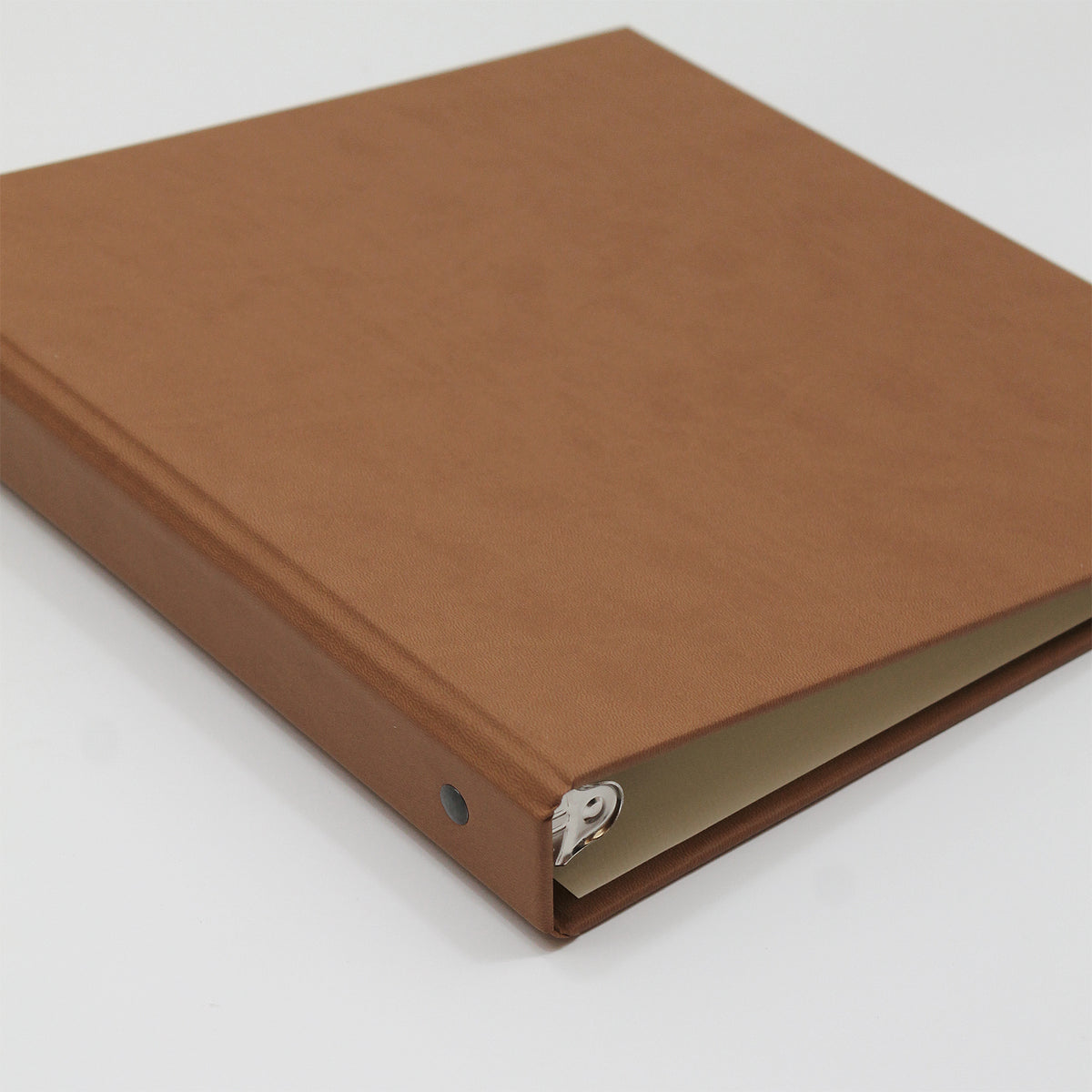 Custom Binder with Light Brown Vegan Leather Cover