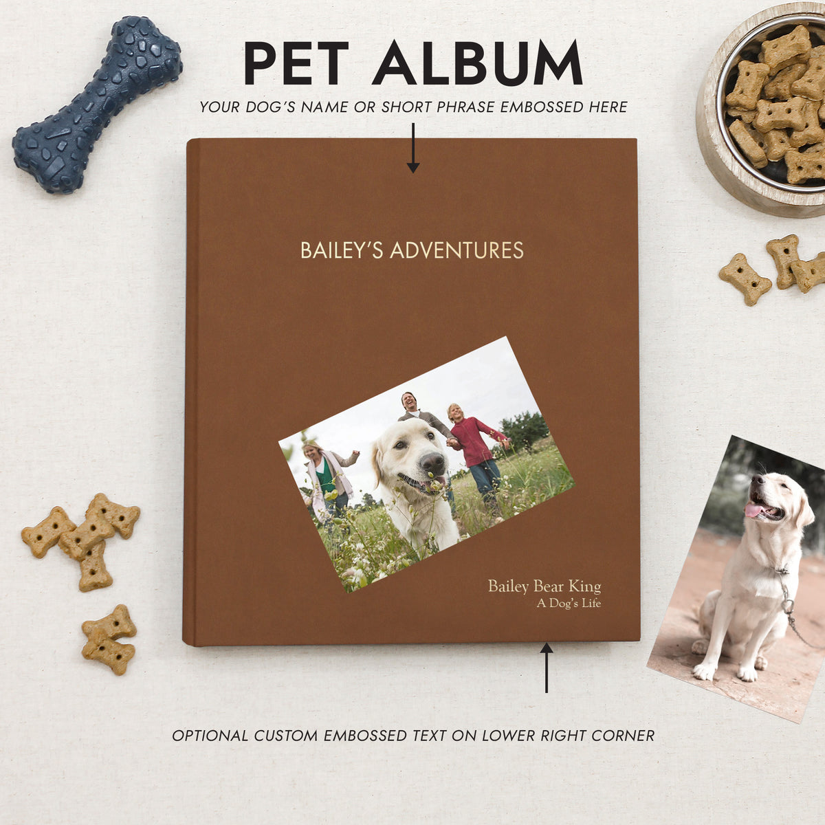 Pet Album with Light Brown Vegan Leather Cover