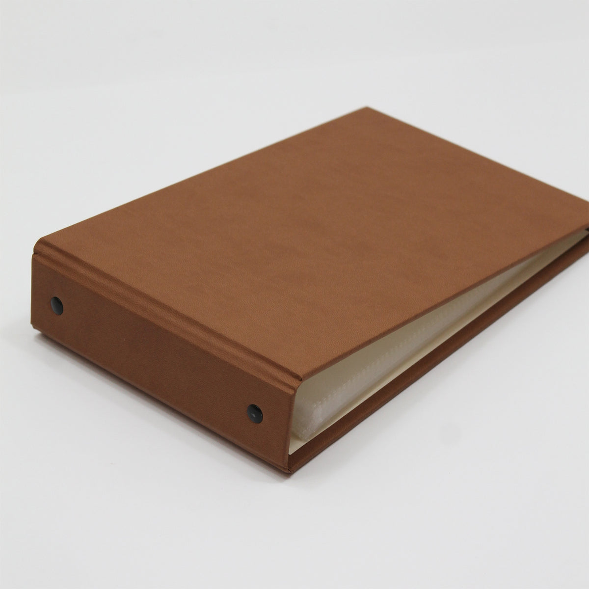 Small Photo Binder | for 5x7 Photos | with Light Brown Vegan Leather Cover