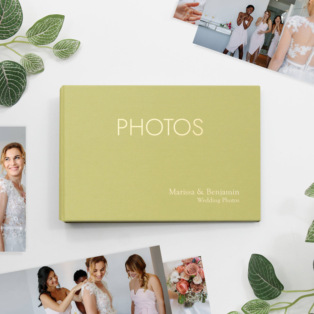 Small Photo Binder | for 4x6 Photos | with Celery Cotton Cover