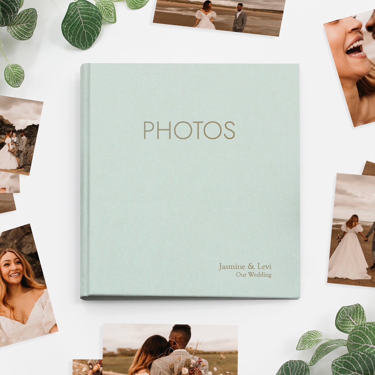 Medium Photo Binder For 4x6 Photos | Cover: Powder Blue Cotton | Available Personalized