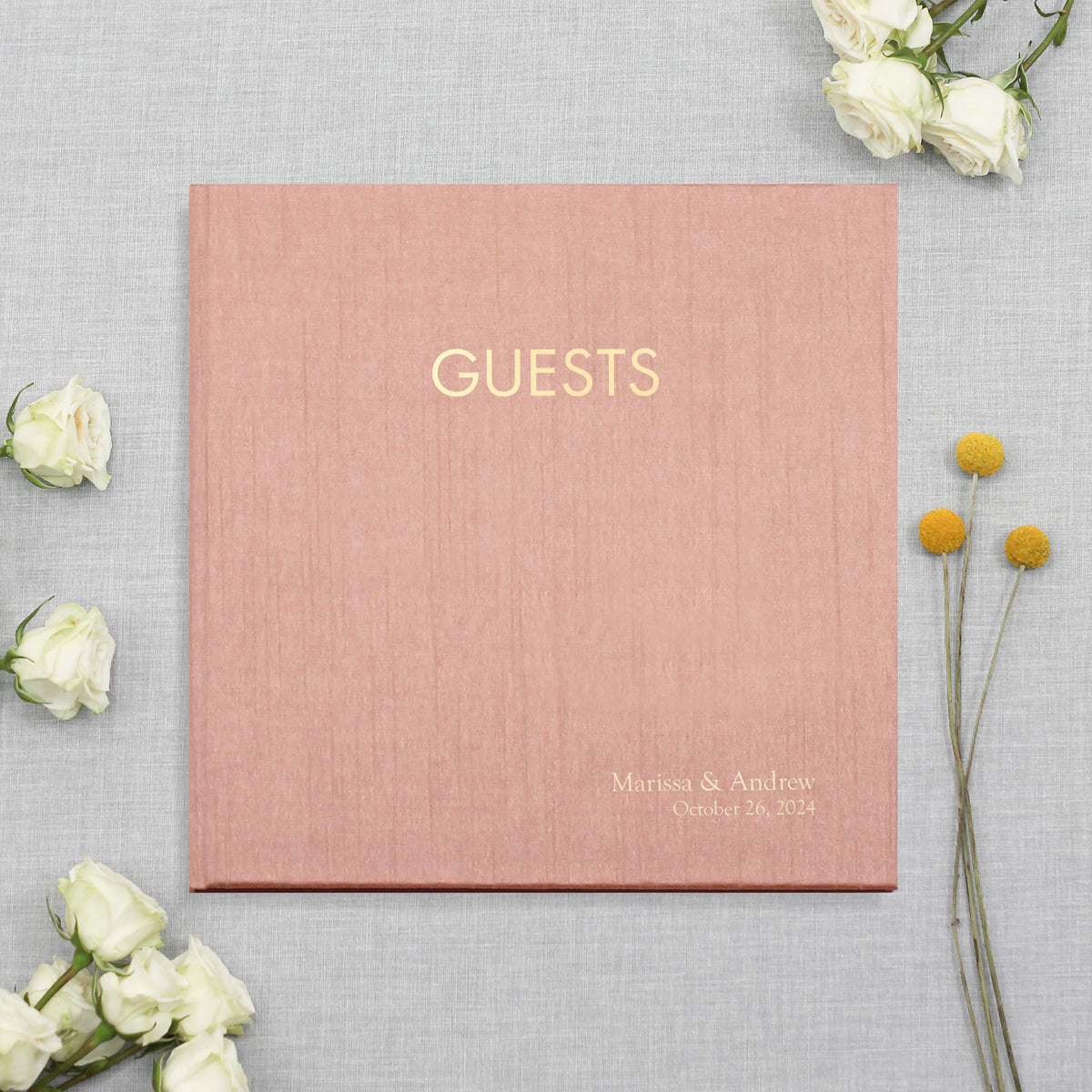 Event Guestbook | Cover: Pink Silk | Available Personalized