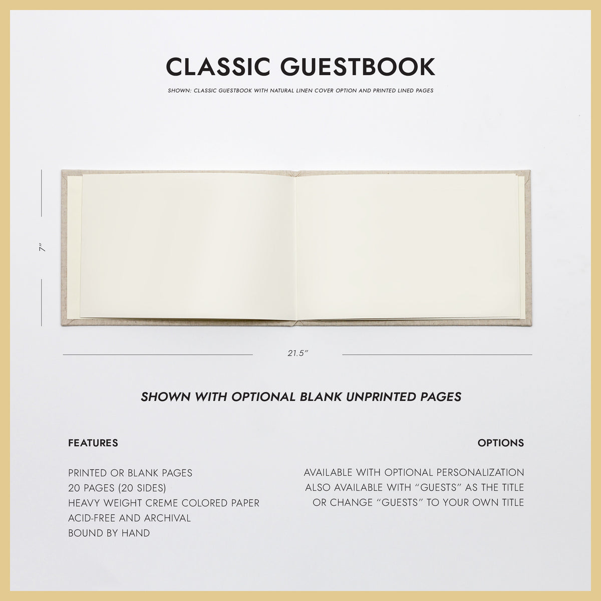 Classic Guestbook | Cover: Navy Silk | Available Personalized