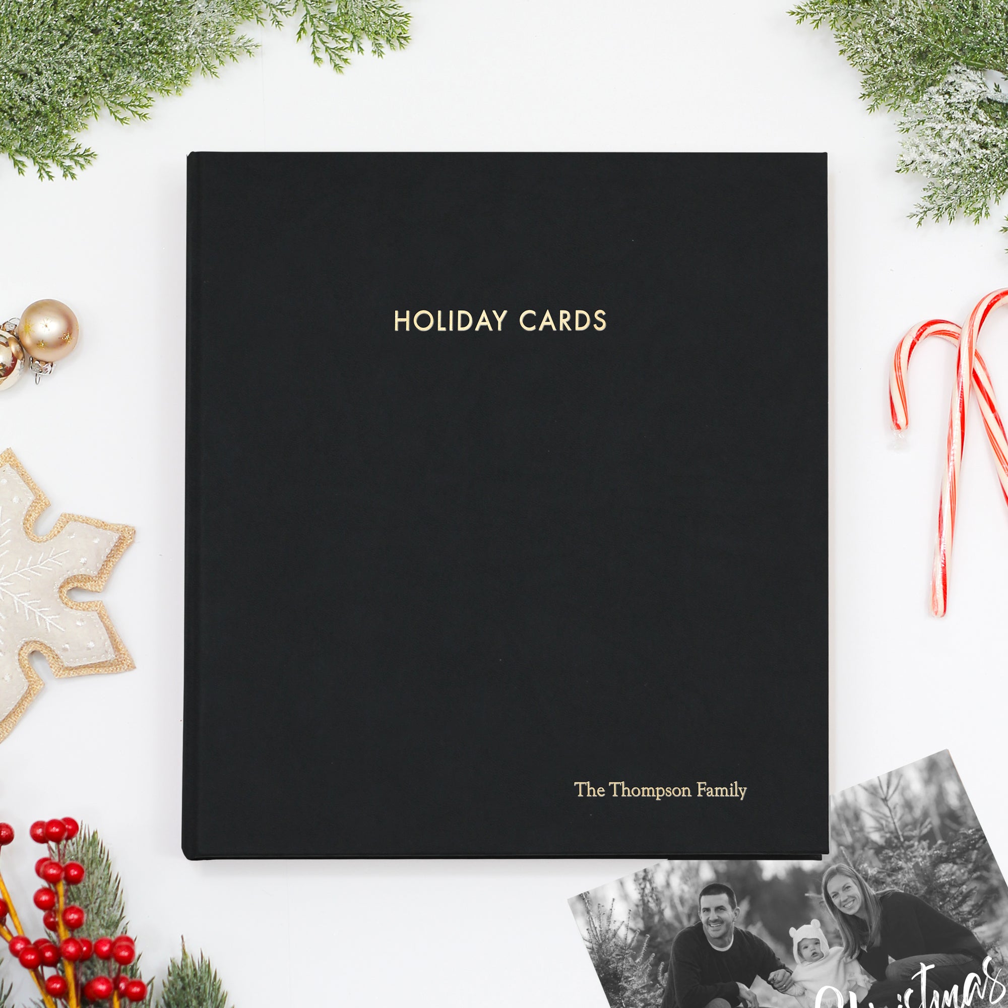 Christmas Greeting Card Keeper Binder, Card Holder for Christmas Cards,  Personalized Christmas Card Holder, Wood Christmas Card Album, Christmas  Card