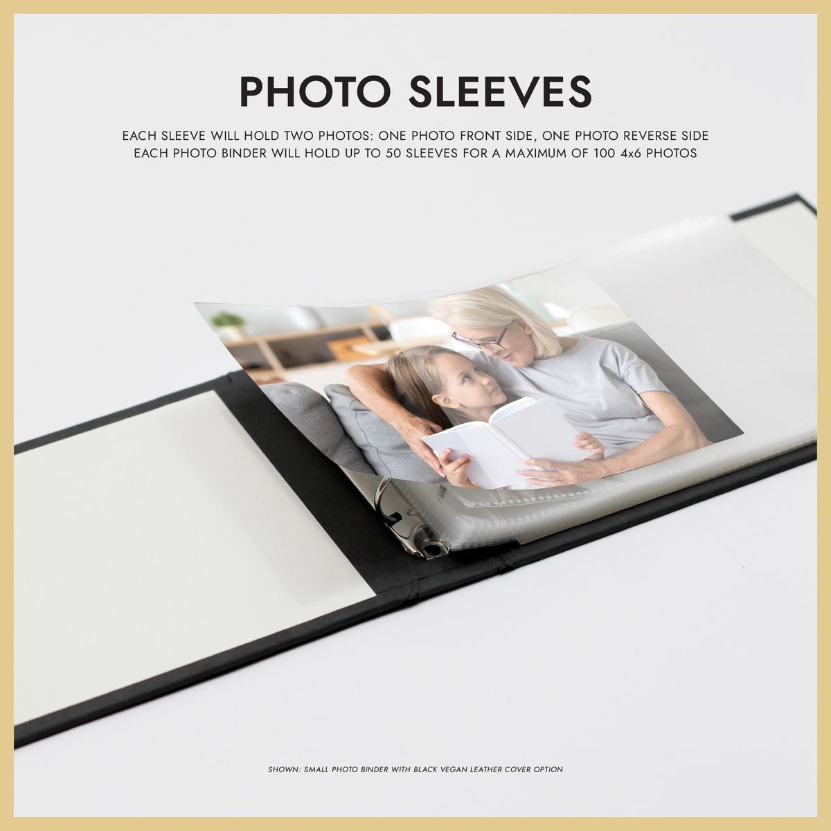 Small Photo Binder | for 4x6 Photos | with Pearl Vegan Leather