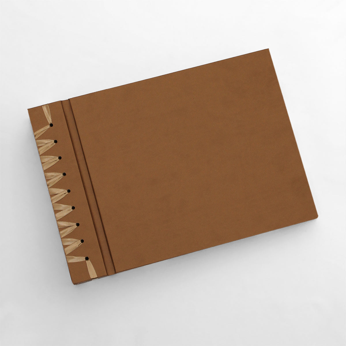 Large 10 x 15 Paper Page Album | Cover: Light Brown Vegan Leather | Available Personalized