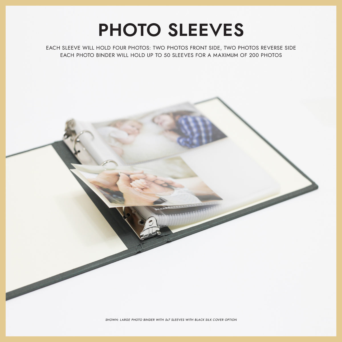 Large Photo Binder For 5x7 Photos | Cover: Dove Gray Linen | Available Personalized