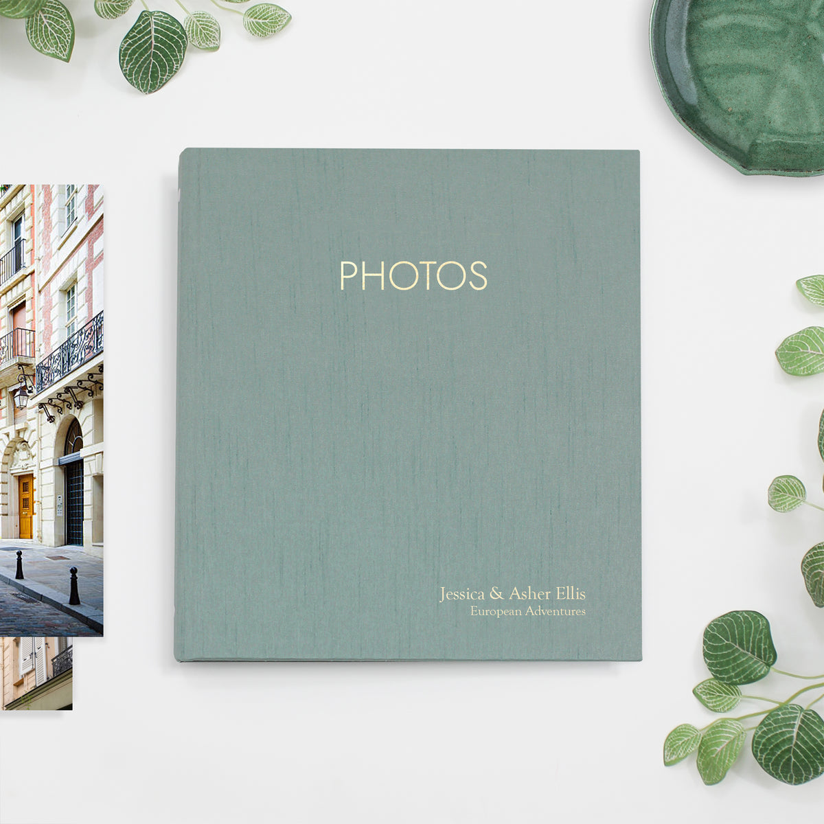 Large Photo Binder For 8x10 Photos | Cover: Misty Blue Silk | Available Personalized