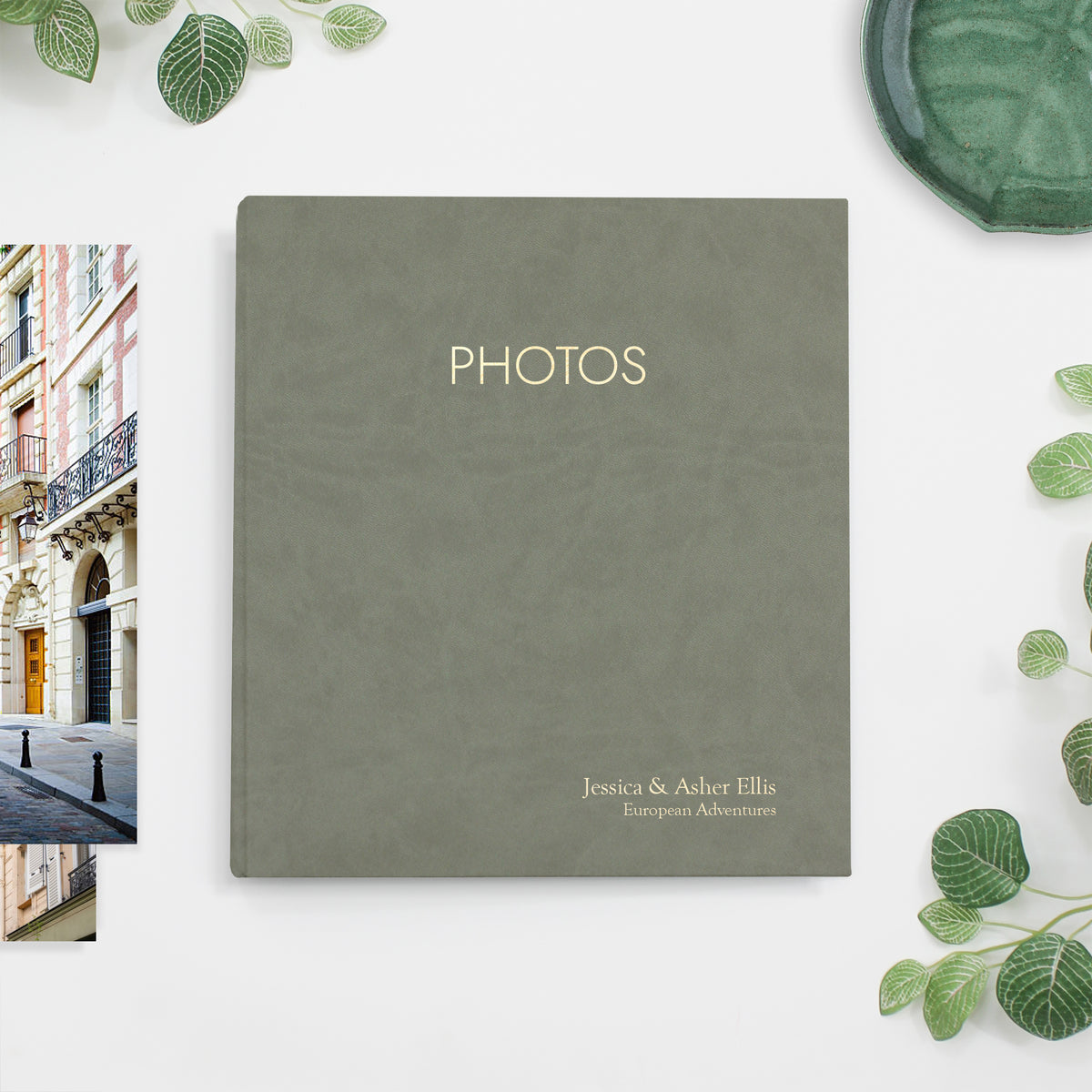 Large Photo Binder For 8x10 Photos | Cover: Moss Vegan Leather | Available Personalized