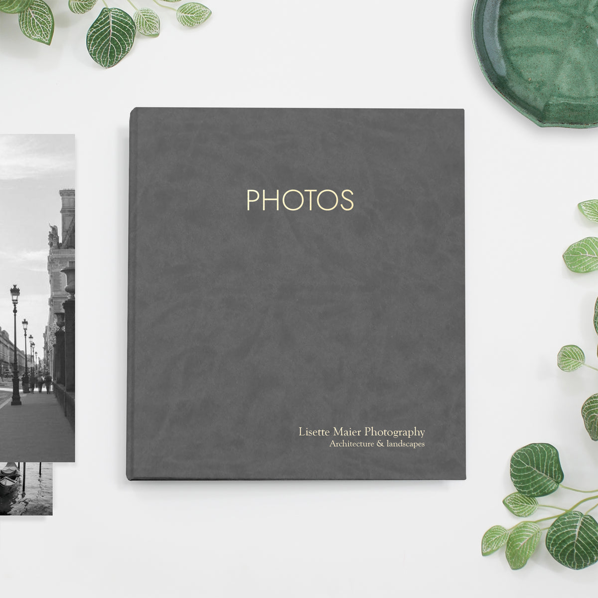 Large Photo Binder For 8x10 Photos | Cover: Slate Vegan Leather | Available Personalized