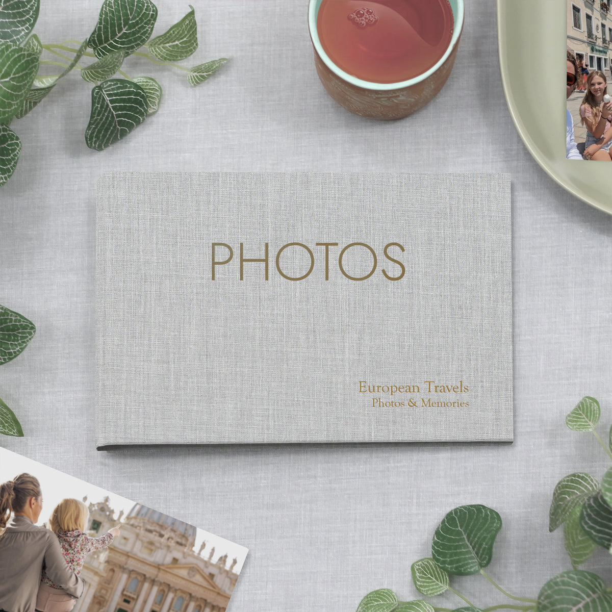 Small Photo Binder | for 5x7 Photos | with Dove Gray Linen