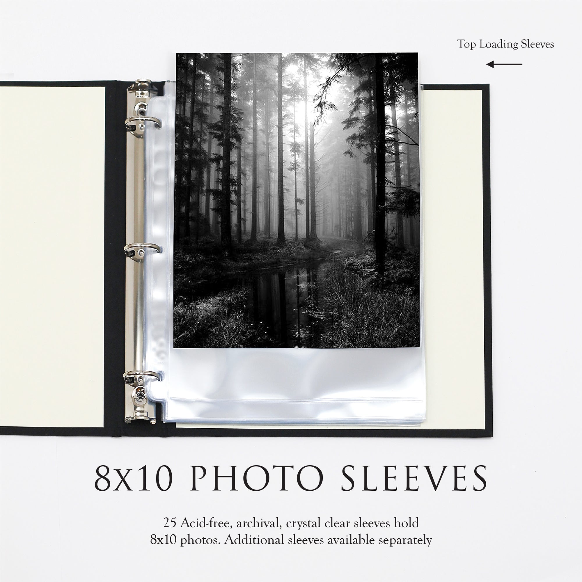 Photo Album 8x10 Holds 72 Photos, 8x10 Photo Album Linen Cover with Front  black