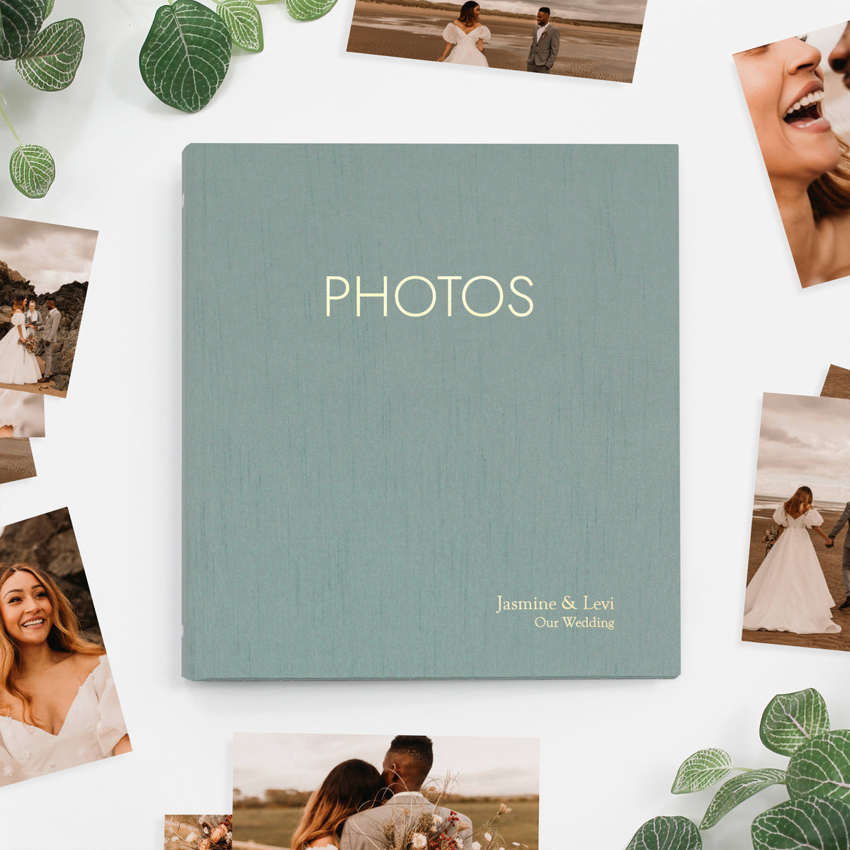 Medium Photo Binder For 4x6 Photos | Cover: Misty Blue Silk | Available Personalized