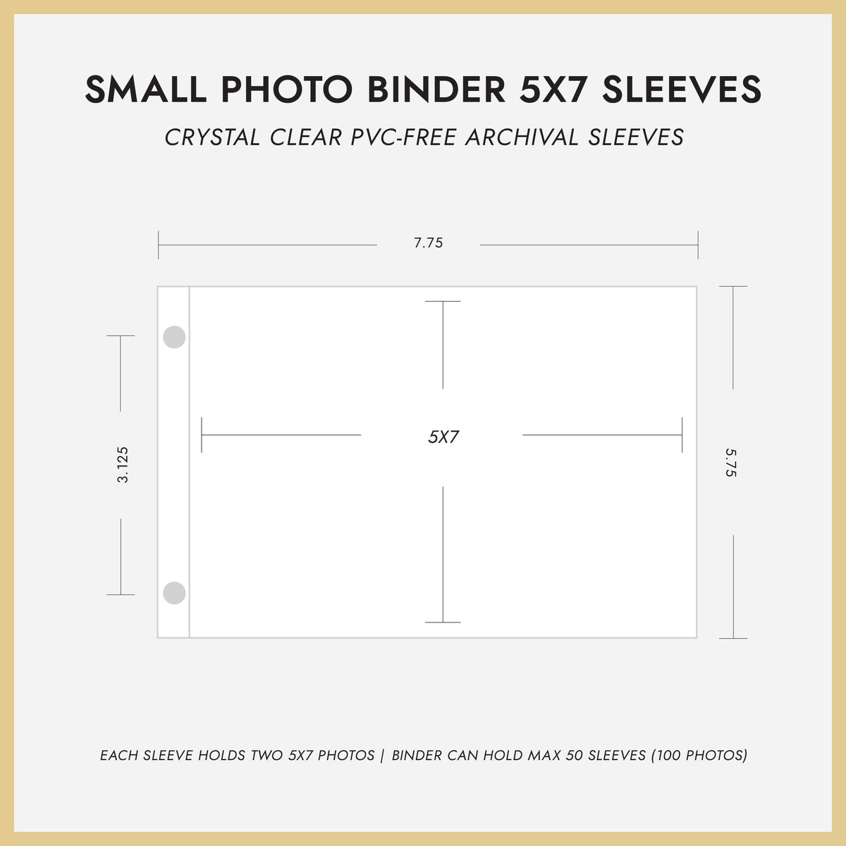 Small Photo Binder | for 5x7 Photos | with Light Brown Vegan Leather Cover