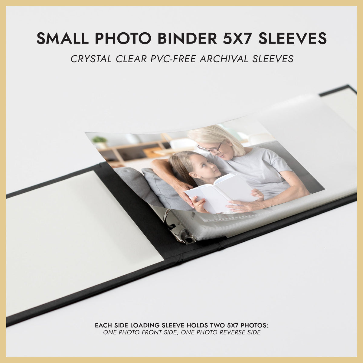 Small Photo Binder | for 5x7 Photos | with Light Brown Vegan Leather Cover