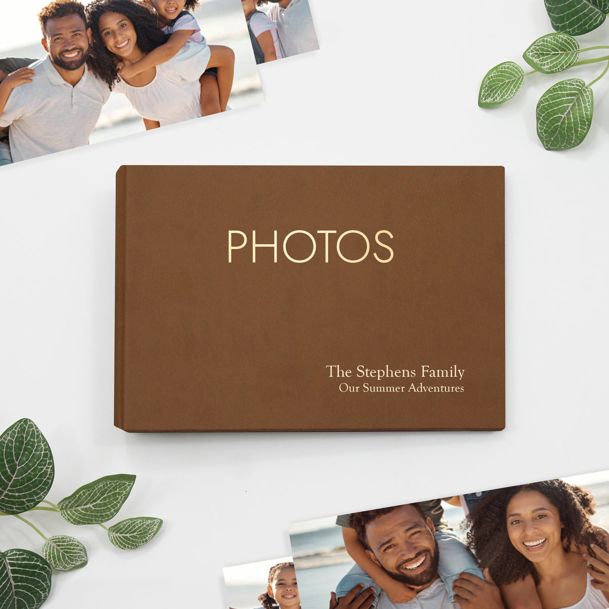 Small Photo Binder | for 4x6 Photos | with Light Brown Vegan Leather Cover