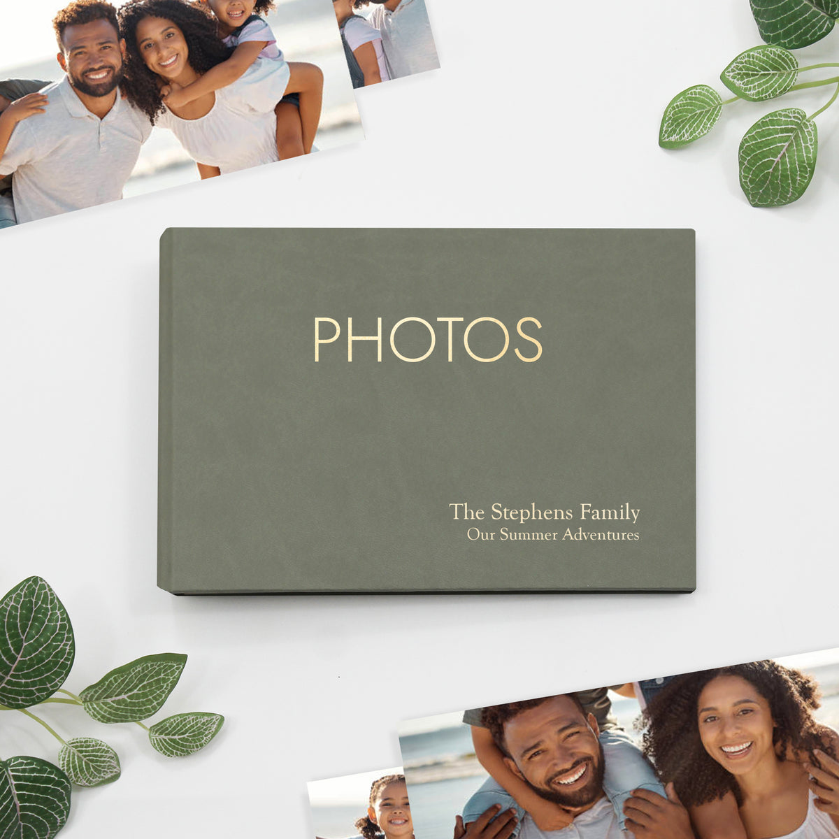 Small Photo Binder | for 4x6 Photos | with Moss Vegan Leather